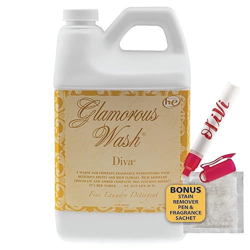 Tyler DIVA Glamorous Wash Laundry Detergent- 64oz - With Olivi Stain Remover Pen - Fresh Scented Sachet - Laundry Detergent - For Washing Clothes
