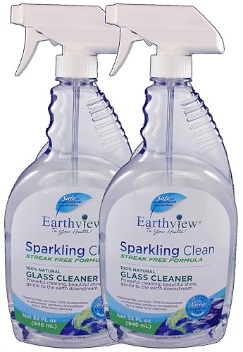 Earthview Glass Cleaner, Fragrance Free, 2 pk/ 32 oz- Designed for Environmental Sensitivities (MCS, EI, MI)