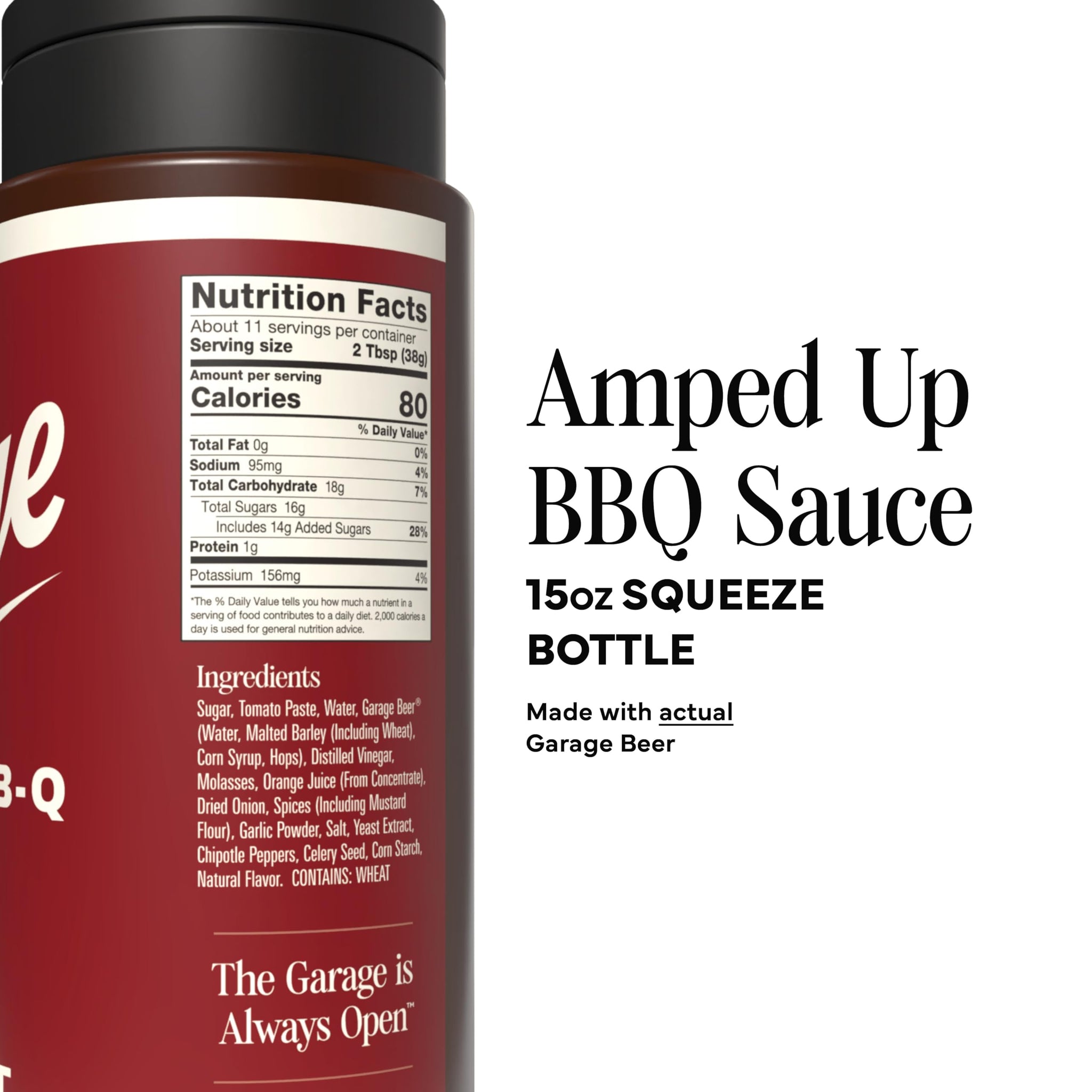 Rufus Teague Official Garage Beer BBQ Sauce Gift, Amped-Up, 15.2oz, 1-Pack