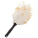 Unger Commercial StarDuster® Lambswool Duster with Handle (Case of 6), 17.5" Length, White/Black - Ideal for Dusting Shelves, Surfaces, and High