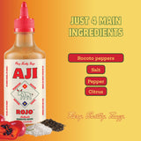 Aji Rojo Peruvian Hot Sauce - Bold Red Chili Sauce with Rocoto Peppers Smoky Tangy Heat - Vegan, Soy & Gluten Free, Paleo and Keto Friendly - Gourmet