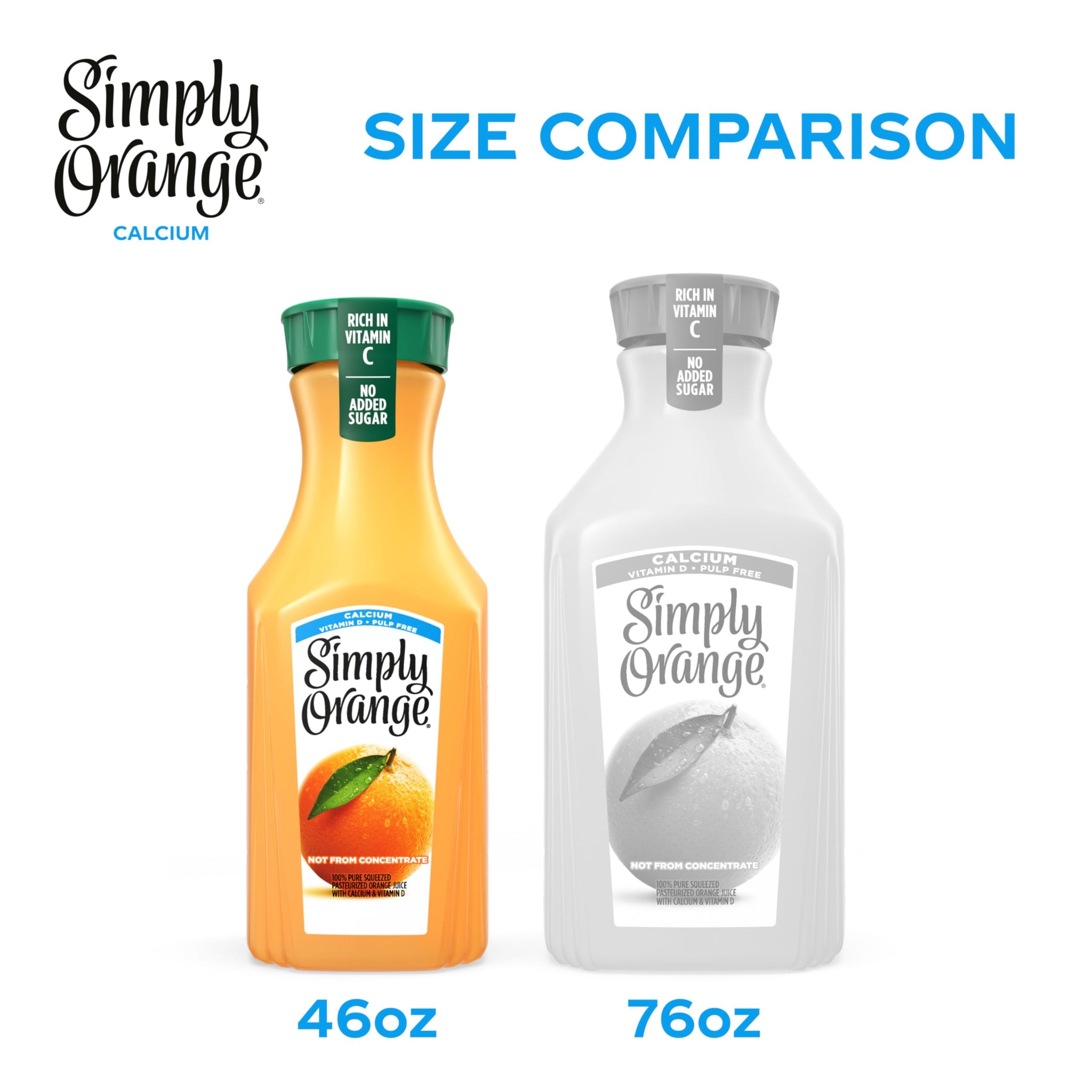 Simply Orange Juice with Calcium Bottle, 46 fl oz