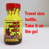 Xtreme Heat Hot Sauce Bottles Gourmet Gift Set Travel Size - 4 Pack - Try if you dare! - Perfect Gourmet Christmas Gifts for the Hot Sauce Fan