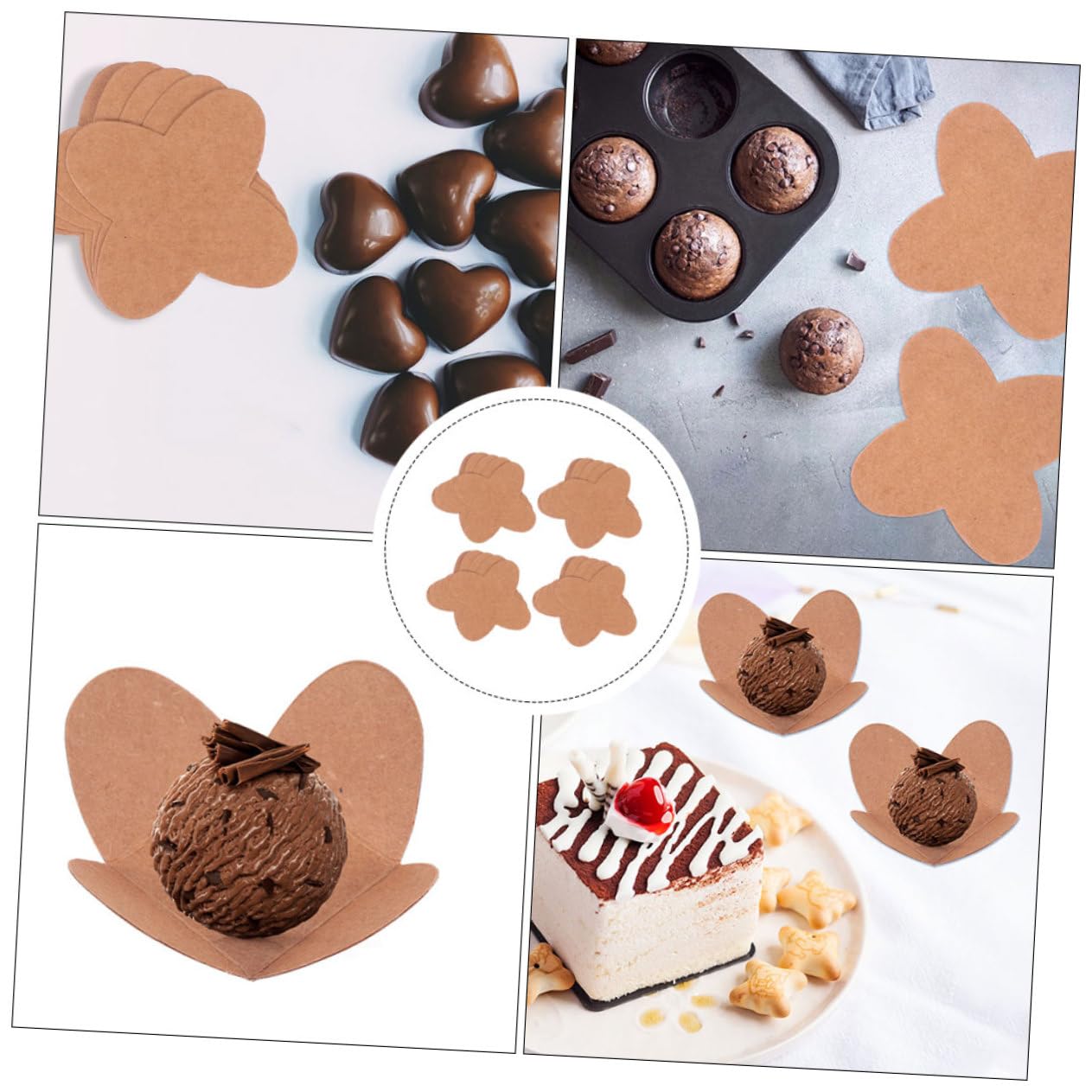 HOLIDYOYO 50pcs Chocolate Compartment Trays for Truffle Wrapping Cardboard Candy Packing Liners for Valentine Day Weddings and Parties