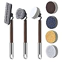 6-in-1 360° Kitchen Brush, Dish Brush Set, Cleaning Brushes for Dishes, Pots, Sinks & Kitchen Utensils, Multi-Purpose Kitchen Supplies,Father's Day