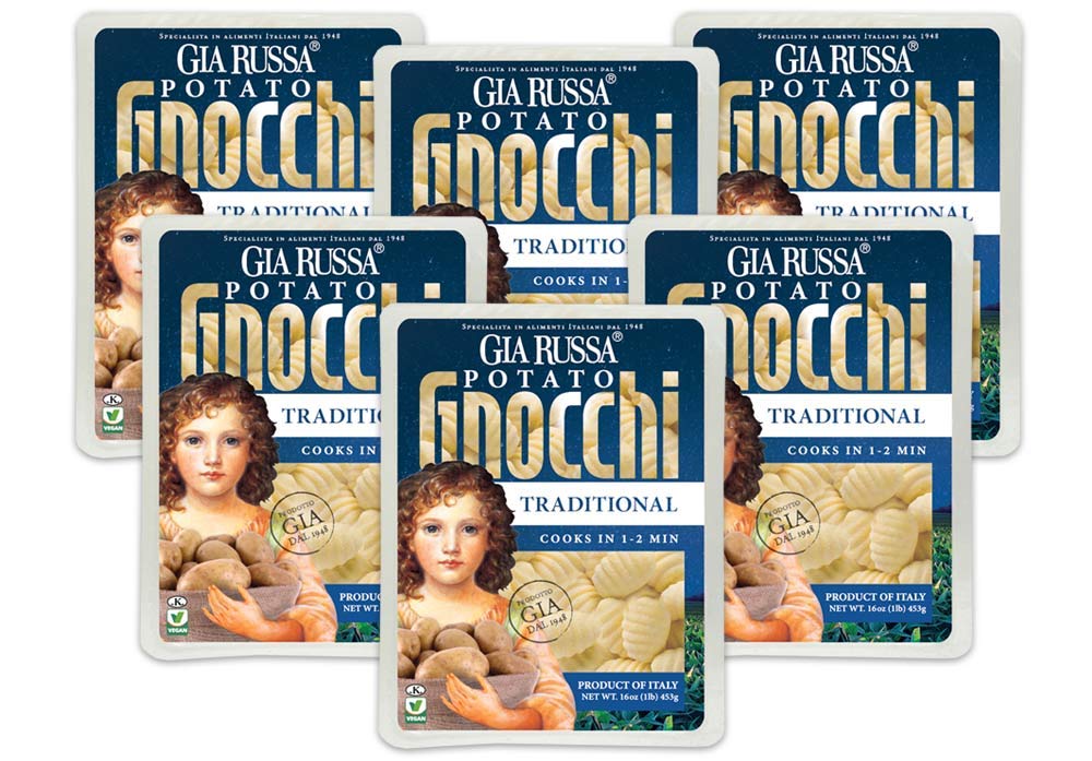 Gia Russa Gnocchi with Potato - Potato Gnocchi, Traditional Italian Potato Gnocchi, Vegan Pasta, Kosher Friendly, Product of Italy, Italian Food