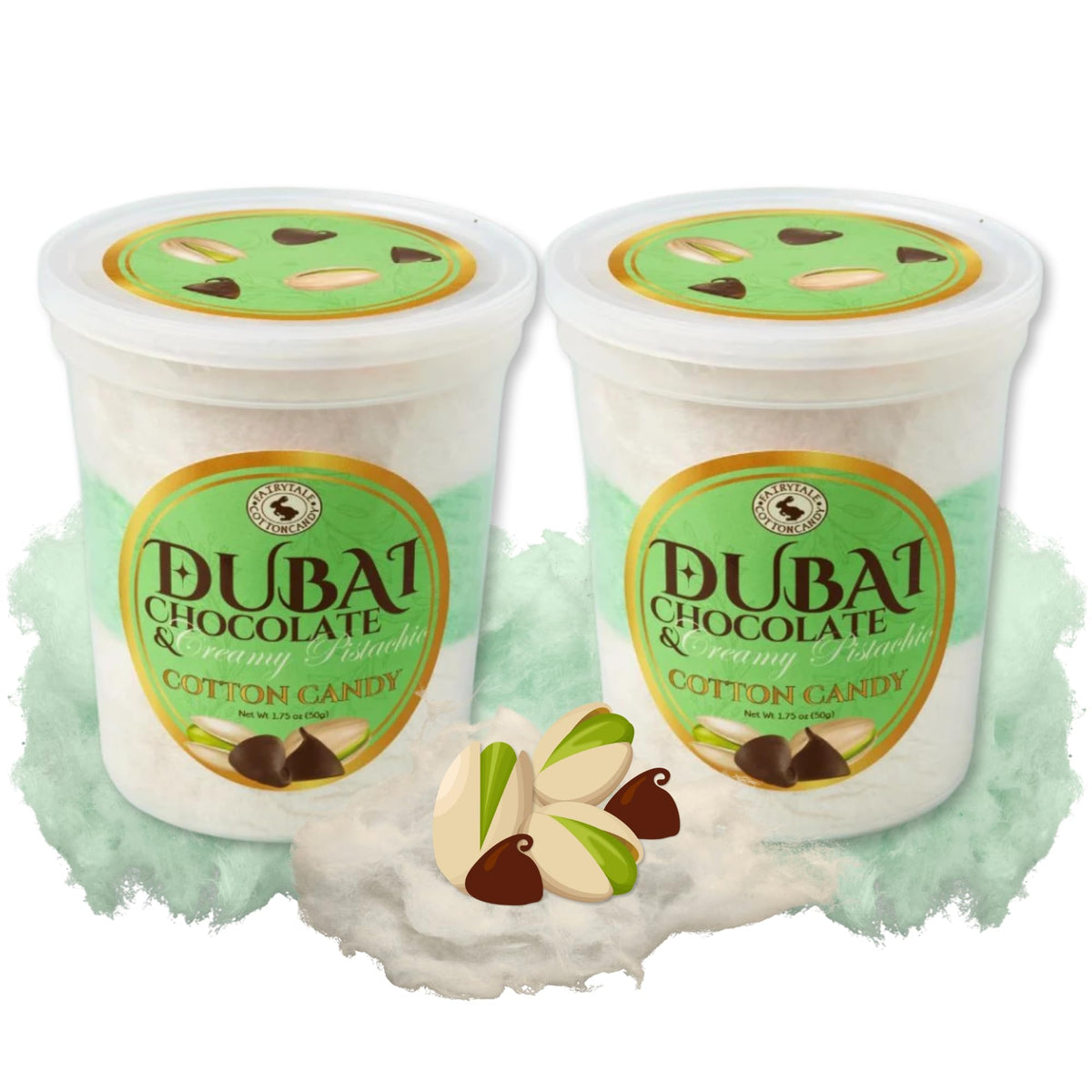 CHOCOLATE STORYBOOK Gourmet Flavored Cotton Candy - Unique Idea for Holidays, Birthdays, Gag Gifts, Party Favors (Dubai Chocolate, 1.75 oz, 2-Pack)