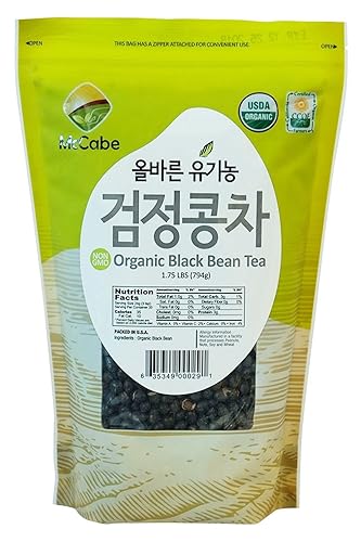 McCabe Organic Black Bean Tea - Roasted Black Beans Tea | USDA and CCOF Certified | Roasted and Packed in USA | 1.75 lbs (28 Oz)