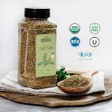 HQOExpress Organic Thyme Leaf - Non GMO, Kosher, USDA Certified Organic Dried Thyme Leaves - Aromatic and Savory Seasoning for Pastas, Soups