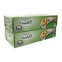 Sunset Brands 200 Disposable Vinyl Gloves, Large Size, Non-Sterile, Easy Slip On/Off, Smooth Touch, Food Service Grade