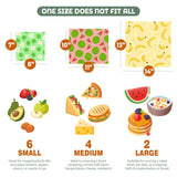 Akeeko Reusable Beeswax Food Wraps - Assorted 12 Pack, Reusable, Plastic-Free Food Storage, Sustainable Gifts, 3 Sizes (6S,4M,2L)