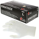 MCR Safety 5055XL SensaGuard Industrial Grade Latex Double Chlorinated Powder-Free Disposable Gloves, Natural, X-Large, Pack of 100