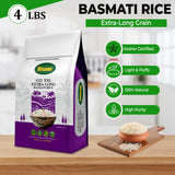 Premium Basmati Rice - Aromatic Long-Grain White, Perfect for Pilaf & More - Ideal for Rice Cooker, Microwave, & Instant Rice Meals (4lb)