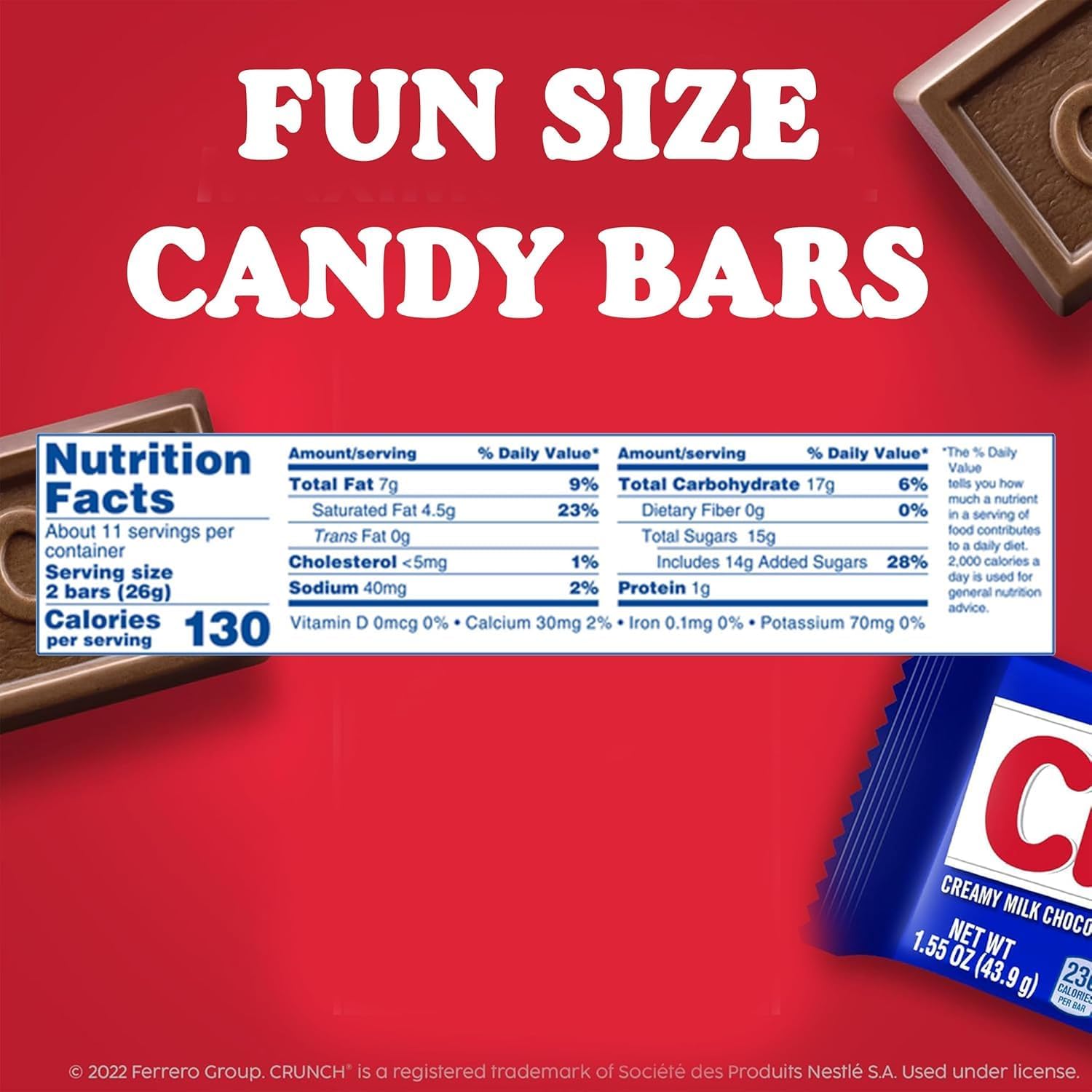 Crunchy Mini Bars -1.5 lbs Individually Wrapped Crunchy Bars, Perfect for Snacking, Sharing, and Parties - Delicious Milk Chocolate with Crisped