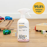 ATTITUDE Baby & Kids Toy Cleaner Spray for Sensitive Skin, EWG Verified, Multi-Surface Cleaner for Toys, High Chairs & Play Areas, Naturally Derived