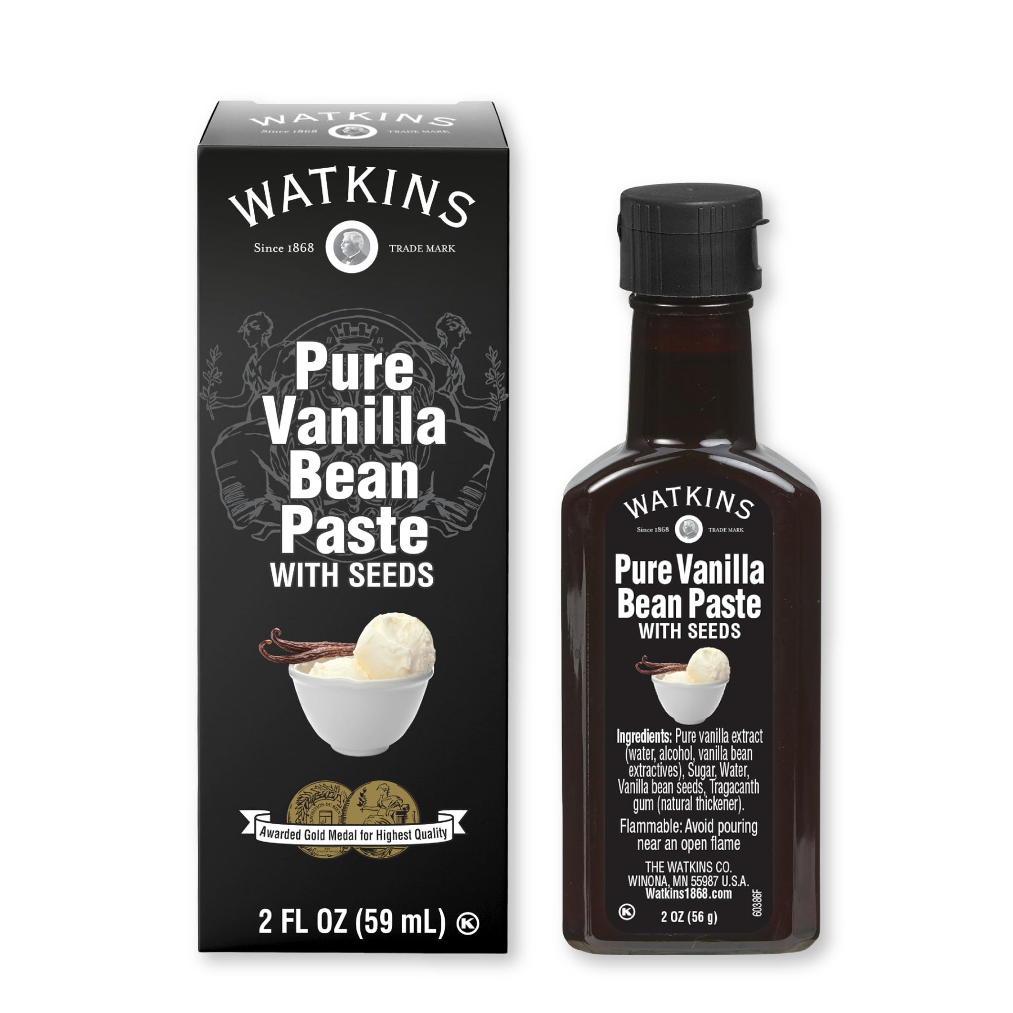 Watkins All Natural Original Gourmet Pure Vanilla Bean Paste, 2 oz.