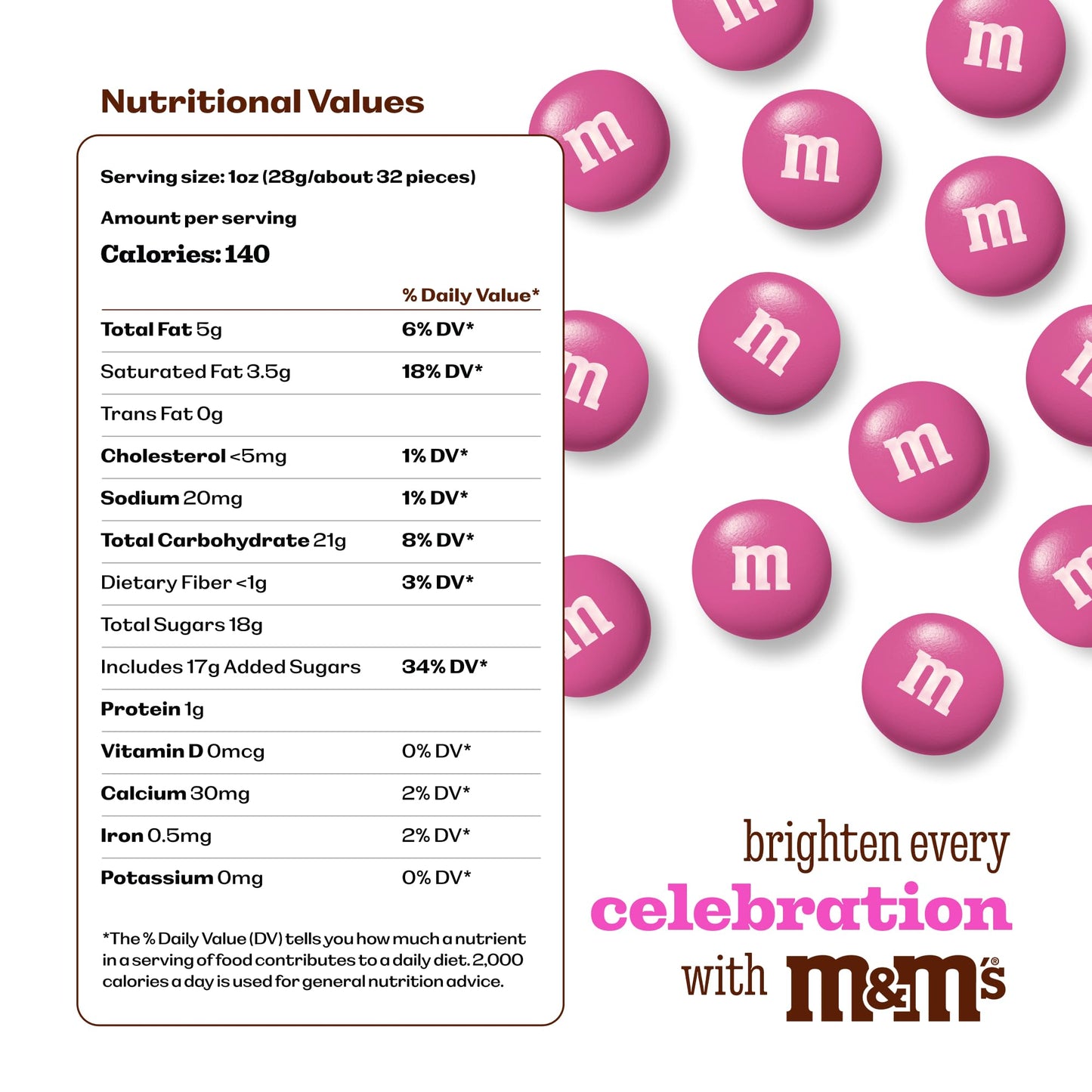 M&M’S WORLD Dark Pink Milk Chocolate Candy - 2lbs of Chocolate Candy Bulk in a Resealable Pack, For Valentine's Day, Birthday Party Favors, Weddings
