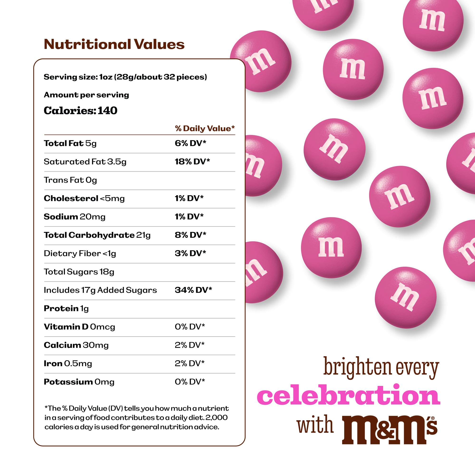M&M’S WORLD Dark Pink Milk Chocolate Candy - 2lbs of Chocolate Candy Bulk in a Resealable Pack, For Valentine's Day, Birthday Party Favors, Weddings