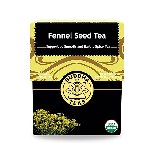 Buddha Teas - Organic Fennel Seed Tea - Herbal Tea - For Health & Digestion - USDA Certified - Clean Ingredients - OU Kosher - 18 Tea Bags (Pack of 1)
