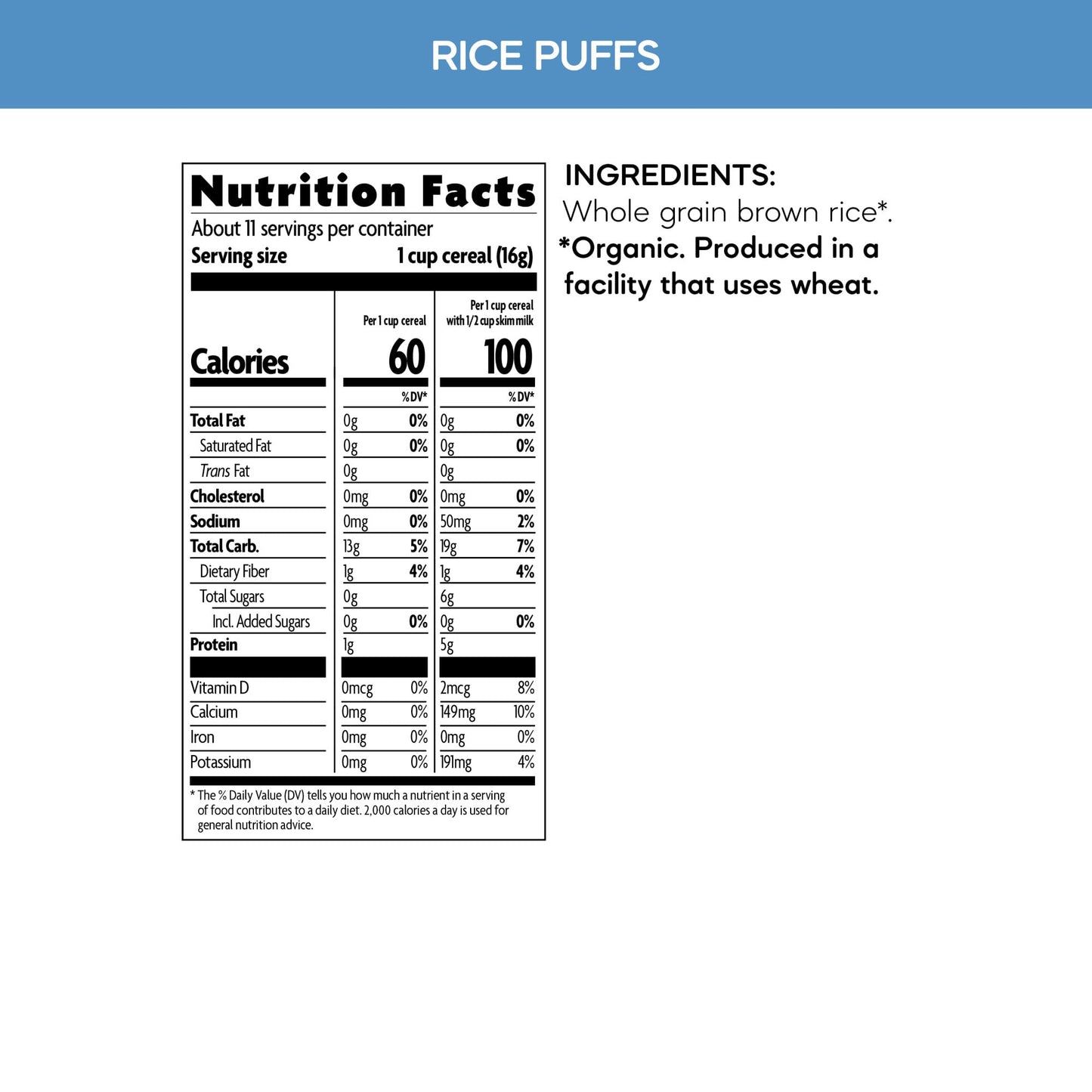 Nature's Path Organic Rice Puffs Cereal, 6 oz (Pack of 1), Earth Friendly Packaging