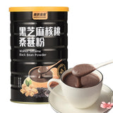 Black Sesame Walnut Black Bean Powder?Grain Congee?Chinese Yam Black Sesame Soup?Instant Soup?Breakfast Congee?17.6 Oz (500g) (17.6oz, Sugar)