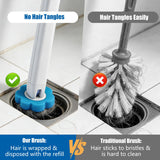 Disposable Toilet Brush and Holder Set, 2 Pack Toilet Wand Kit with 72 Refills, Wall Mounted Toilet Bowl Cleaner System Kit, Toilet Scrubber