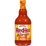 Frank's RedHot Wings Sauce, Buffalo, Ready-To-Use, Shake or Pour Over Wings, Sandwiches, Pizza, and More for Buffalo-Style Flavor, 23 fl oz