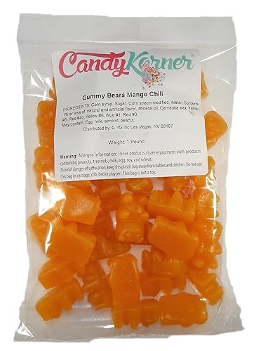 Gummy Bears Mango Chili - Sweet's Chili Mango Gummy Bears 1 Pound (16 Ounce) By CandyKorner