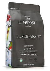 Lifeboost Organic Espresso Ground Coffee - Non-GMO Low Acid Single Origin USDA Shade Grown Organic Espresso Coffee - Third Party Tested For Mycotoxins