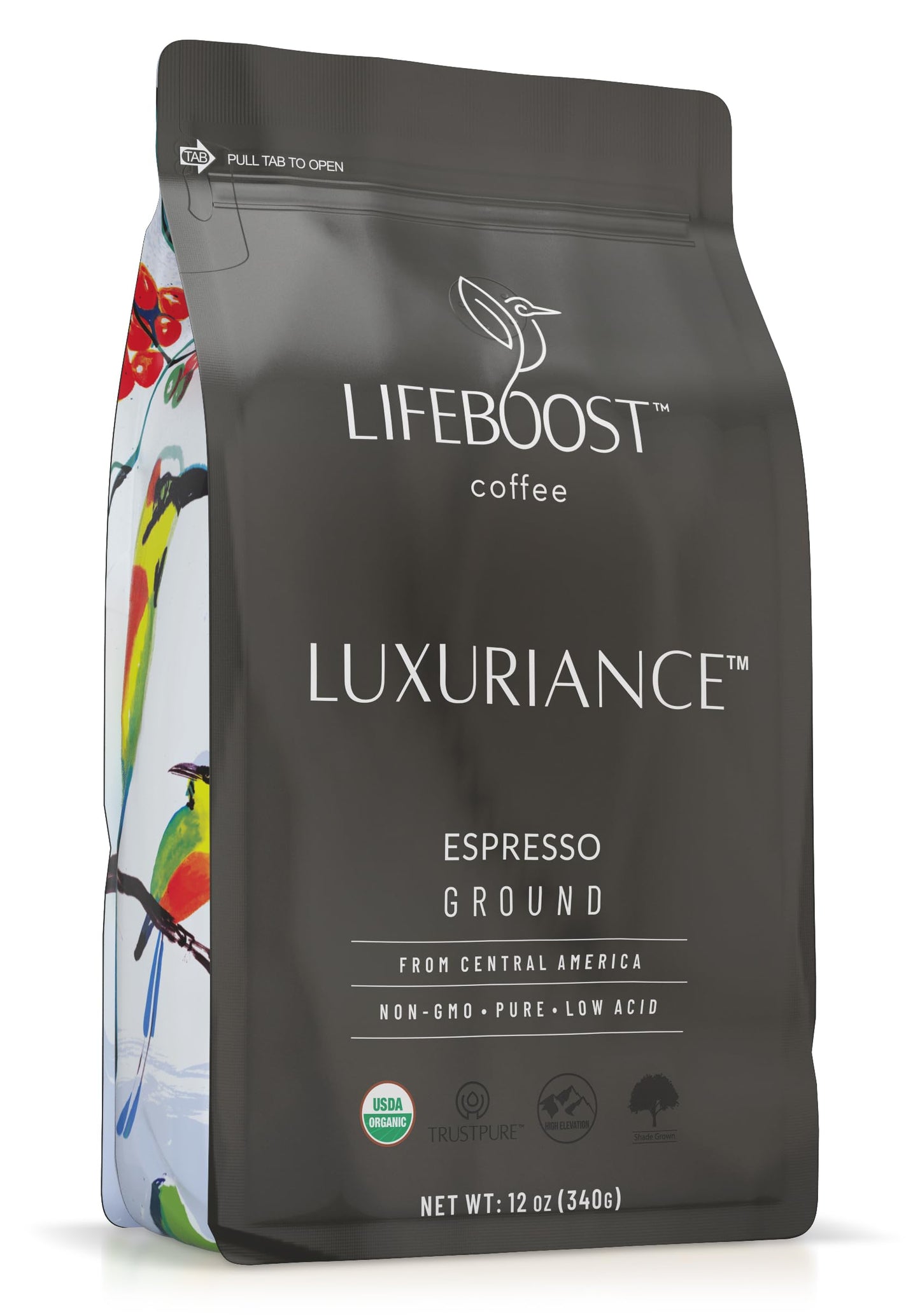 Lifeboost Organic Espresso Ground Coffee - Non-GMO Low Acid Single Origin USDA Shade Grown Organic Espresso Coffee - Third Party Tested For Mycotoxins