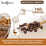 ProtiWise High Protein Soy Snacks | Peanut & Caramel Coated | 15g Protein, Low Sugar, Low-Carb | Gluten Free, KETO Friendly Snack for Hunger Control