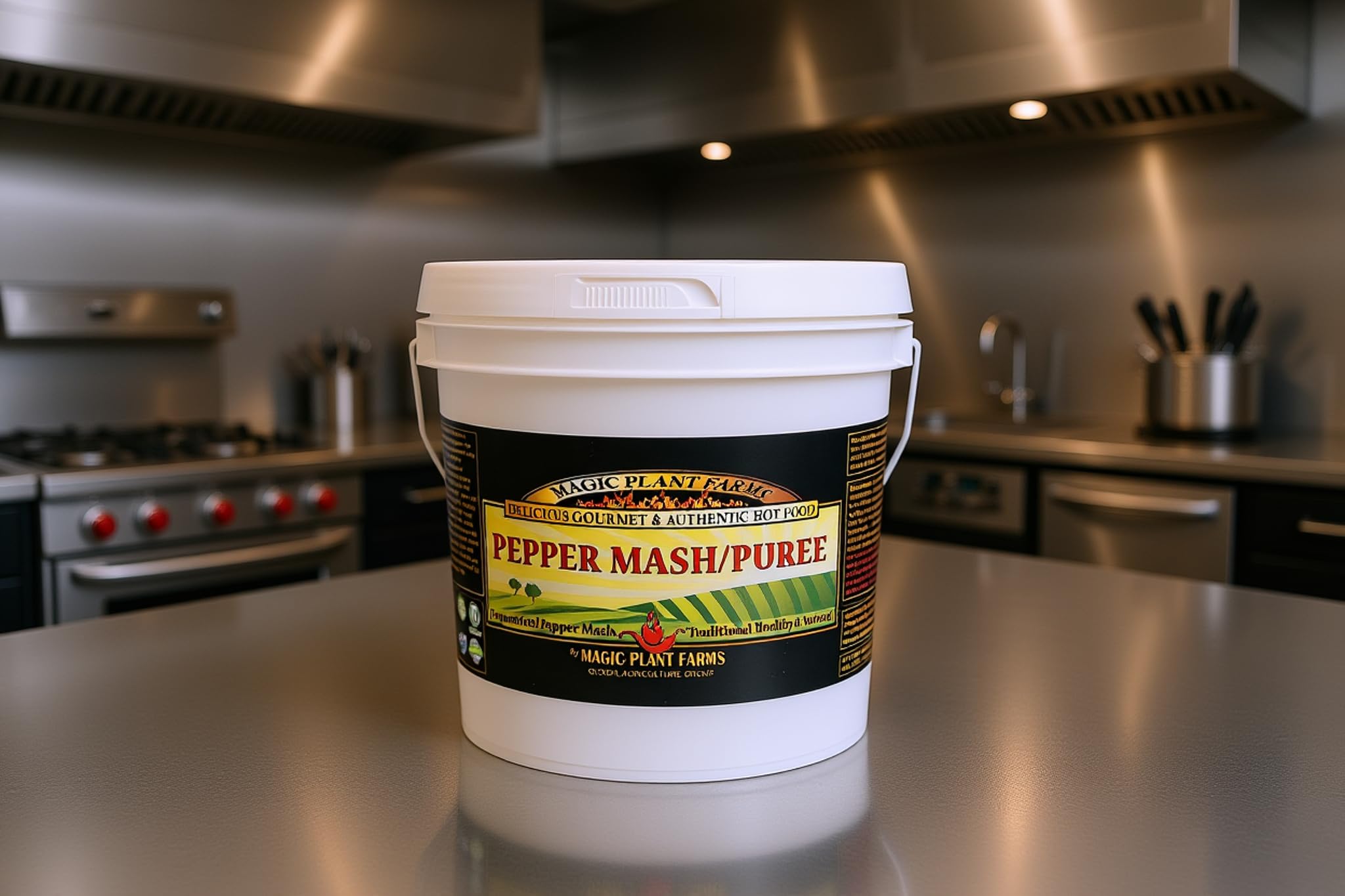 Magic Plant Red Carolina Reaper Pepper Puree, 8 Lb Bulk - 1.5M to 2M (SHUs) Hottest Fermented Reaper Puree for Cooking, Maranades, Hot Sauce and More