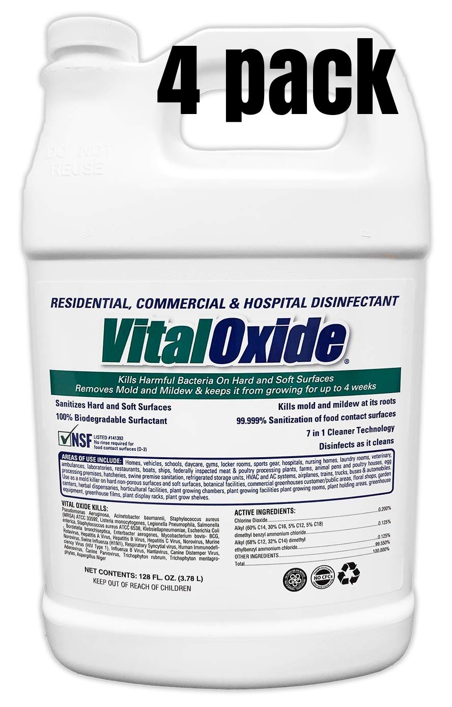 Vital Oxide Disinfectant, Deodorizer, Cleaner, Food-Contact Sanitizer, Virucide - (EPA registration #82972-1) - Kills Mold & Mildew, Eliminates