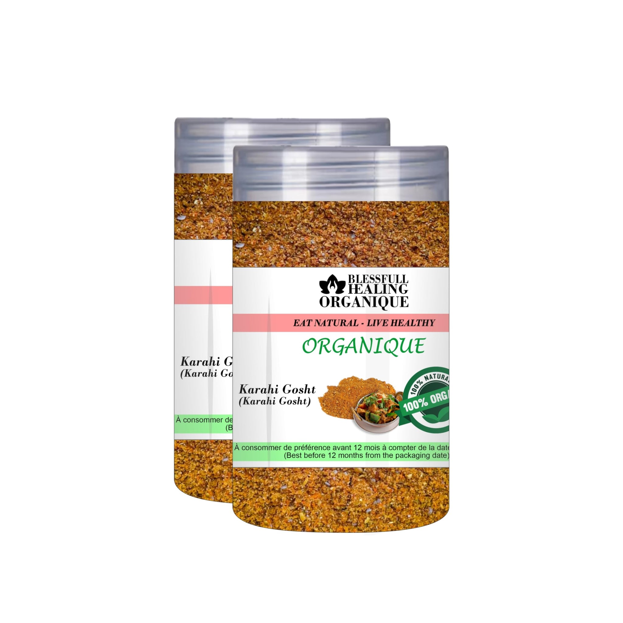 Blessfull Healing Organic Karahi Gosht Masala 100 Gram (3.52 oz) Each (Pack Of 2) = 200 Grams, Vegan