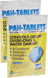 AC Safe AC-913 Pack of 2 Pan Cleaner Tablets; Each Pack Includes 30 Tablets; For use in Dehumidifiers, Refrigerators, and Humidifiers; Clean
