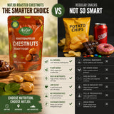 Roasted Chestnuts - Ready to Eat, Whole, Peeled & Cooked, Healthy Snack for Cooking & Baking, Vegan, Gluten Free - 3.5 oz (Pack of 6) - Nutjoi