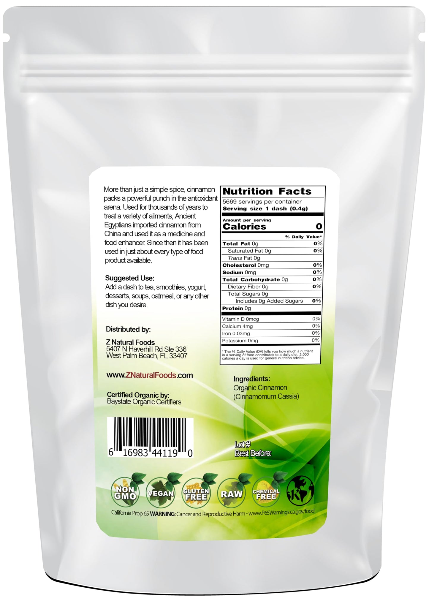Organic Cinnamon Powder - Ground Cassia For Cooking Baking Recipes, Oatmeal, Coffee, Tea, Drinks Smoothie - Keto Diet Friendly - Raw, Non GMO, Gluten