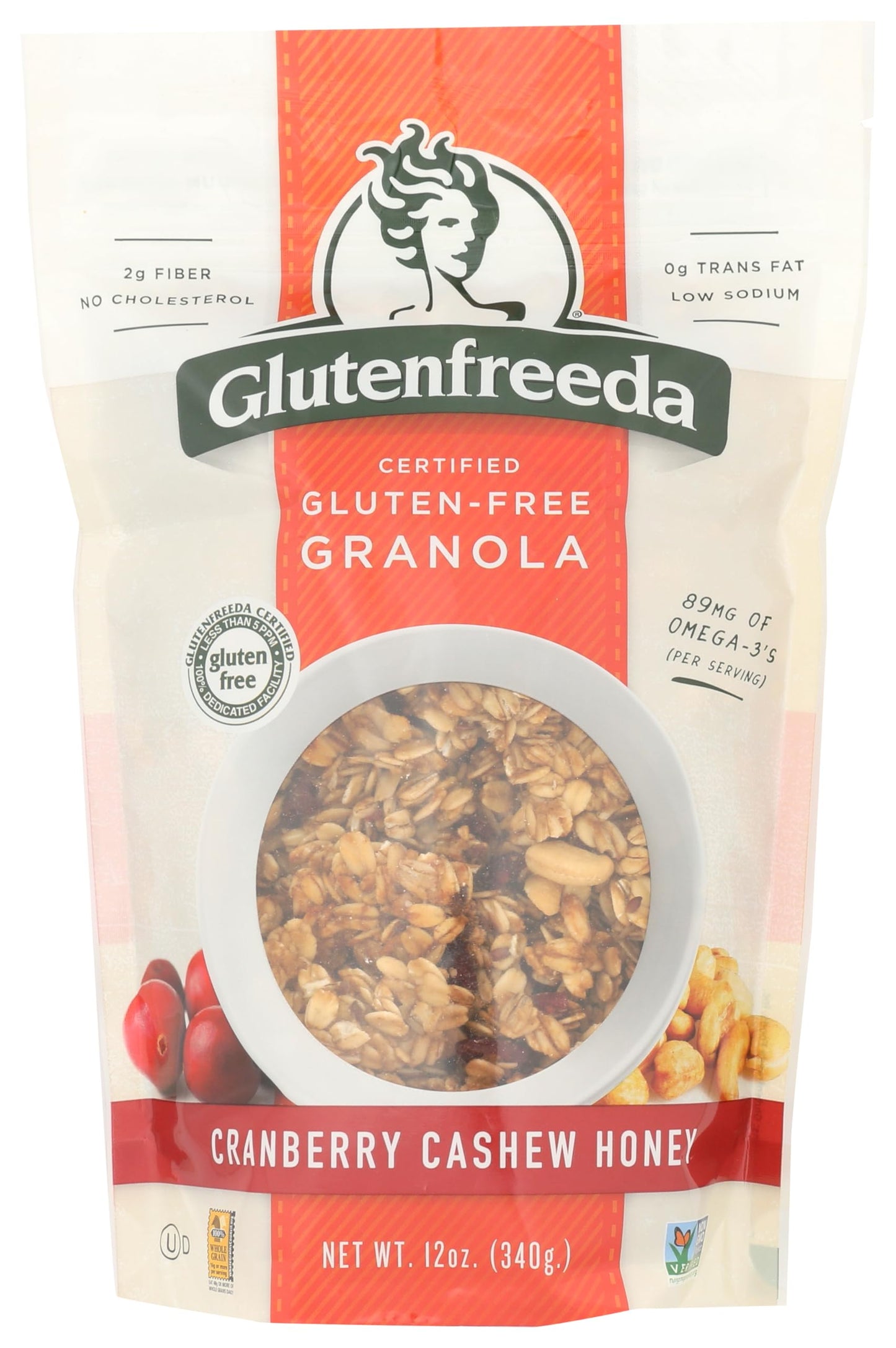 Glutenfreedas Granola Cranberry Cashew honey, 12 oz