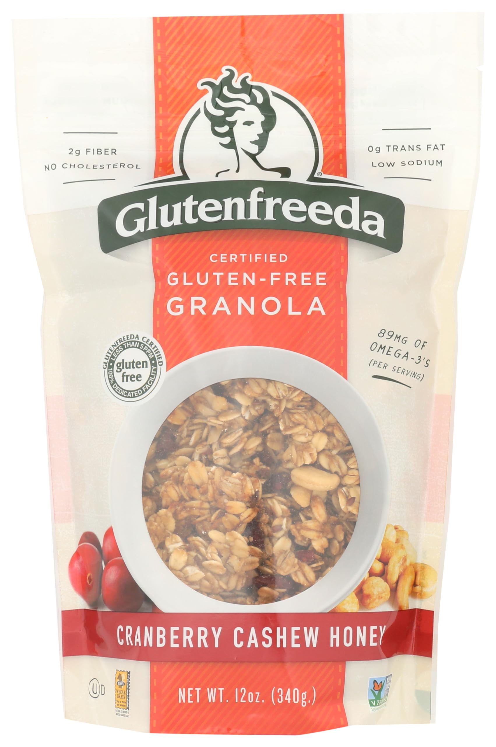 Glutenfreedas Granola Cranberry Cashew honey, 12 oz