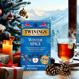 Twinings Holiday Sweet & Spicy Tea Variety 2-Pack - Caffeinated Tea and Caffeine-Free Winter Spice Herbal, Christmas Gift, 20 Tea Bags Ea