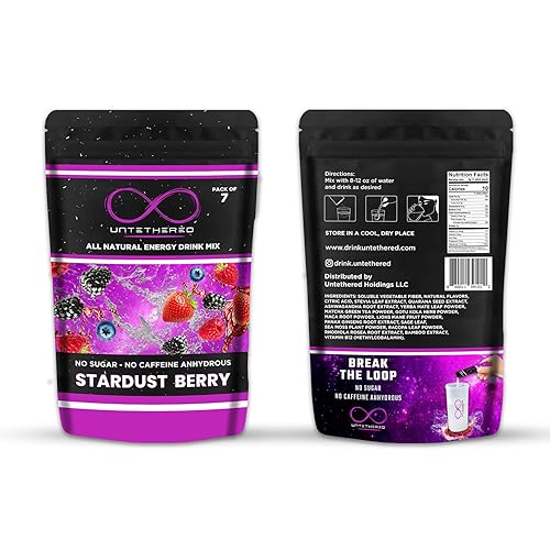 UNTETHERED - STARDUST BERRY All Natural Energy Drink Mix (Pack of 7)