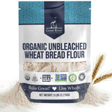 Great River Milling Organic Unbleached Wheat Bread Flour | Artisan Bread Flour for Baking | Multi-Purpose Wheat, Unbromated, Non-GMO, Kosher | 5 Lb