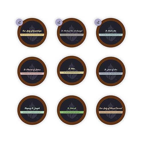 Catholic Coffee Pods - All Saints Variety Pack | Light, Medium, Dark Roasts | 12 Pack, Single Serve Coffee Pods