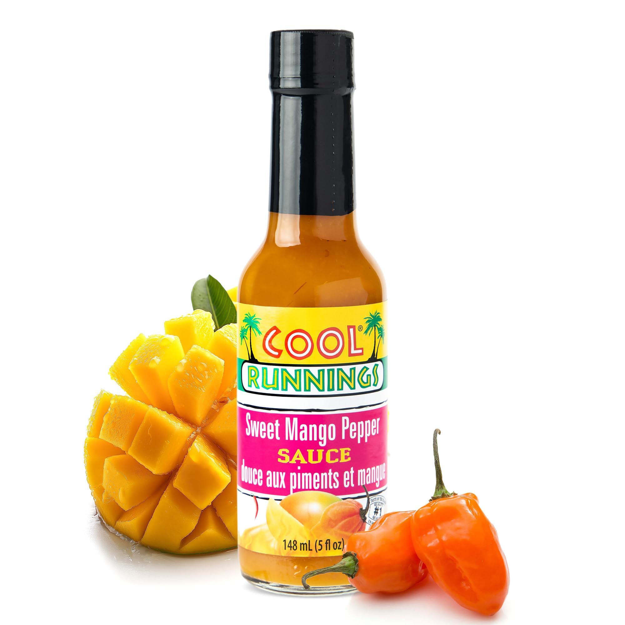 Cool Runnings Sweet Mango Pepper Sauce, 148ml - Sweet and Tangy Caribbean Hot Sauce, Perfect table top hot sauce for your rice, pizza, wings, pasta