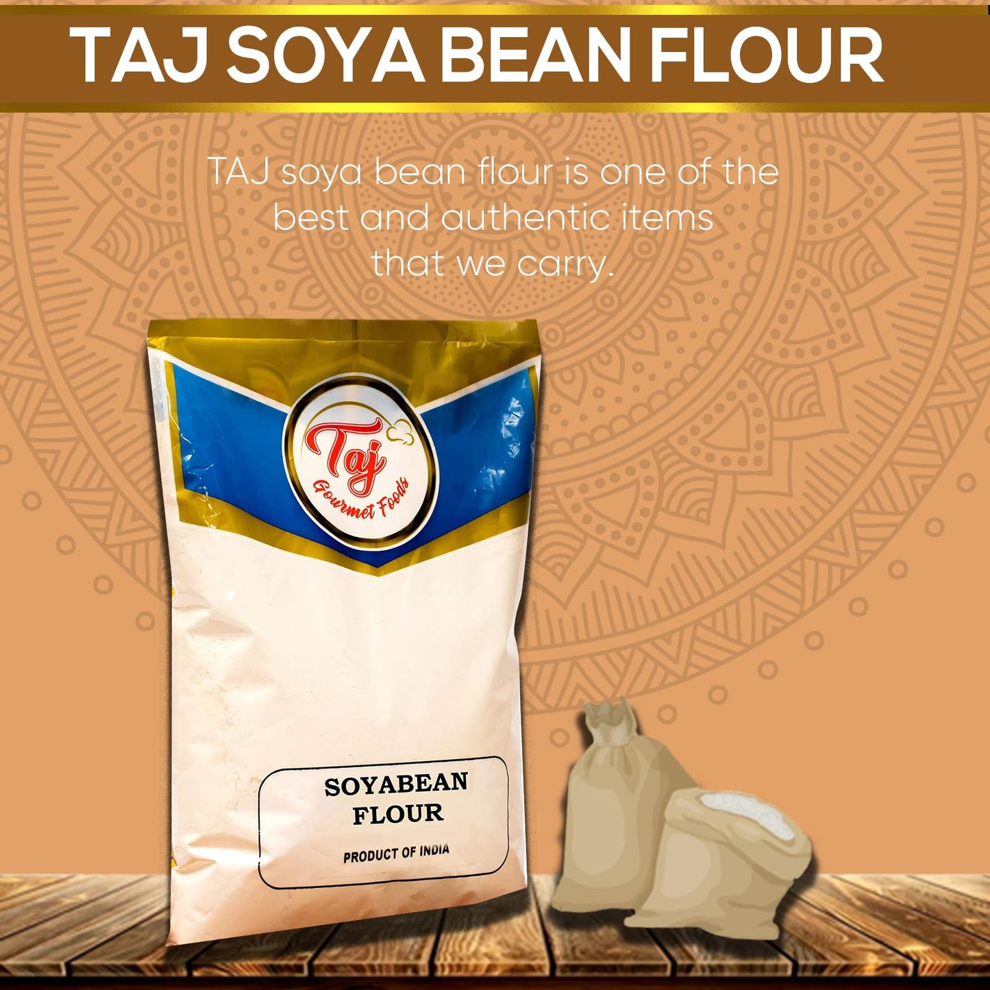 TAJ Soya Bean Flour 2-Pounds | Soy Bean Flour | All-Natural