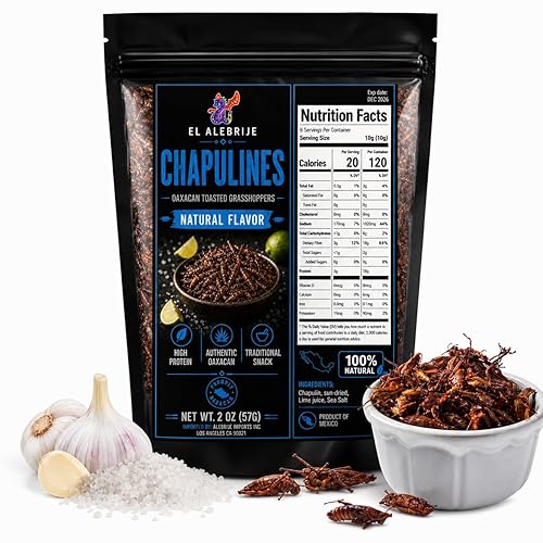 Alebrixes | Chapulines From Oaxaca 2 oz (57g) | Delicious Grasshoppers - Premium Fresh Gourmet Edible Insects - Natural Flavor | Always Fresh Toasted