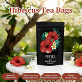 Pipi Hibiscus Tea,Pipi Tea Hibiscus Tea Bags Organic,100% Natural Organic Hibiscus Tea Bags,Natural Sweet & Sour Flavor,Caffeine-Free,30 Bags