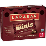 Larabar Minis Double Dark Chocolate Bars, Gluten Free Vegan Fruit and Nut Bars, 20 Bars, 15.6 oz