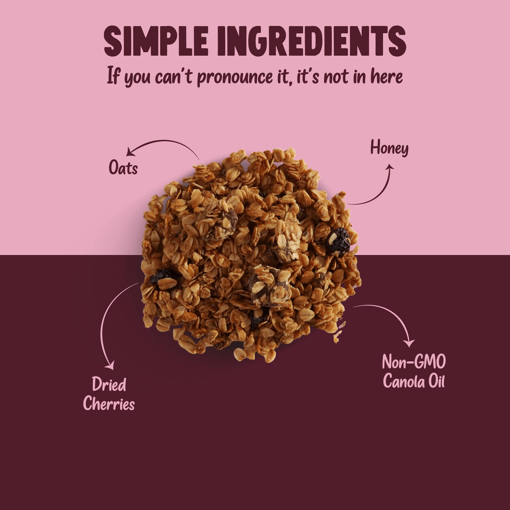 Kellys Four Plus Granola Cereal | Cherry Chocolate Healthy Granola for Yogurt | Hand Made Snacks for Breakfast - 12 oz
