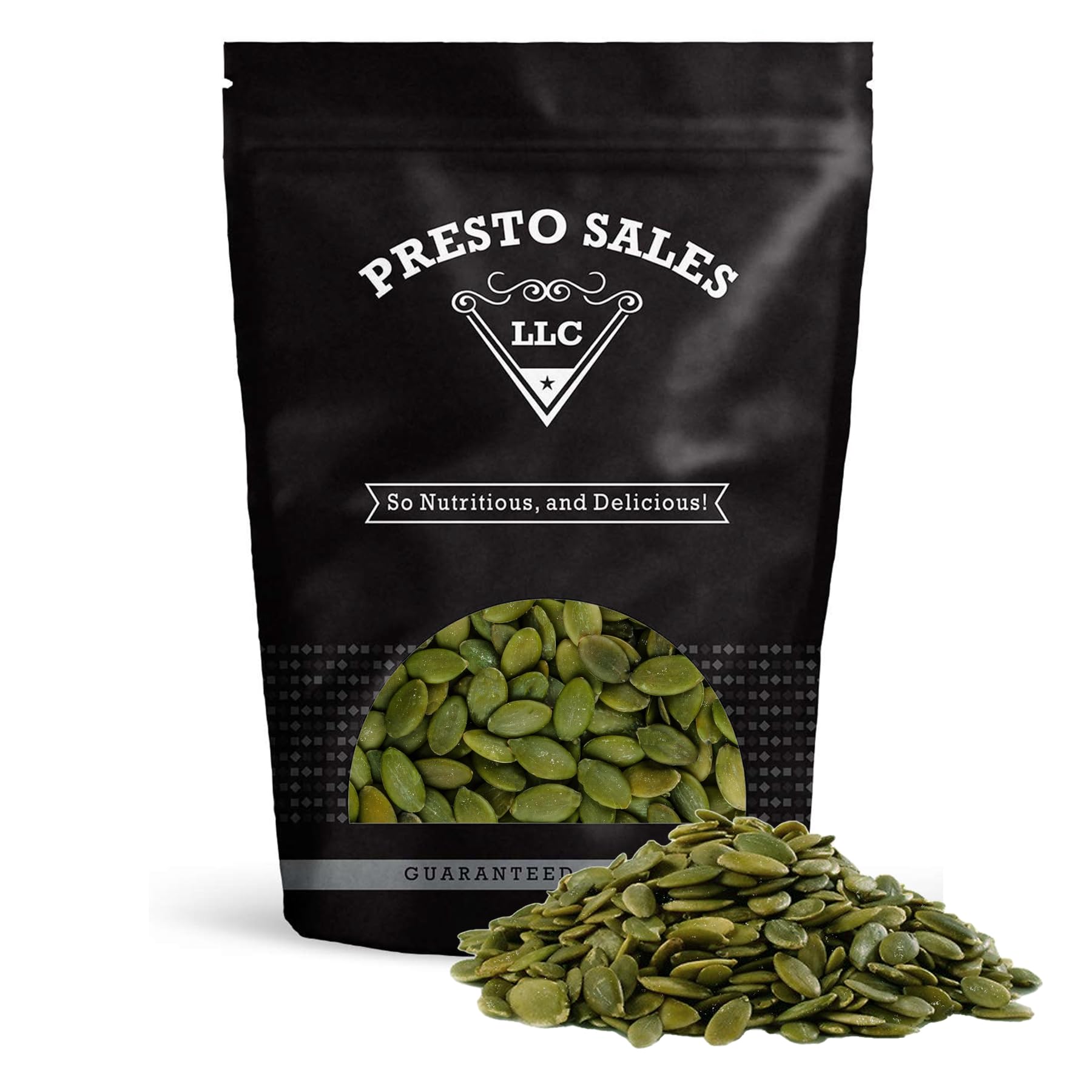 Pumpkin Seeds, Roasted Salted Green Pepitas, Premium, Natural Snack, Eating Or Cooking, Nutritious, Packed in a resealable pouch bag of 2 lb. (32 oz.)